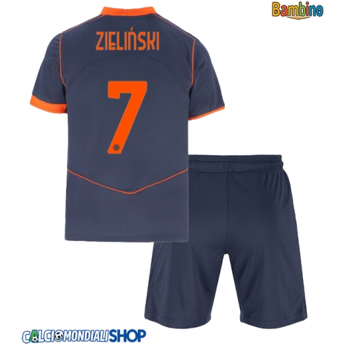 Maglie da calcio Inter Milan Piotr Zielinski #7 Terza Maglia Bambino 2025-26 Manica Corta + Pantaloni corti)